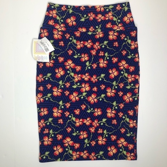NWT LuLaRoe Cassie Skirt Floral Vine Print Sz XS - Picture 1 of 7